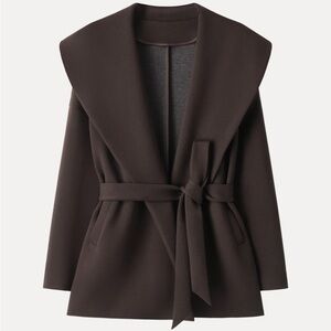 Elegant Brown Wrap Coat